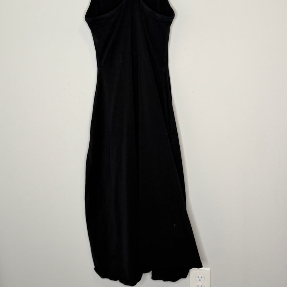 Pact Black Organic Cotton Double Strap Crossback Midi Dress with Pockets Small - Picture 9 of 9
